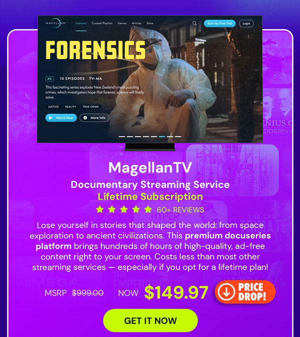 MagellanTV Documentary Streaming Service: Lifetime Subscription