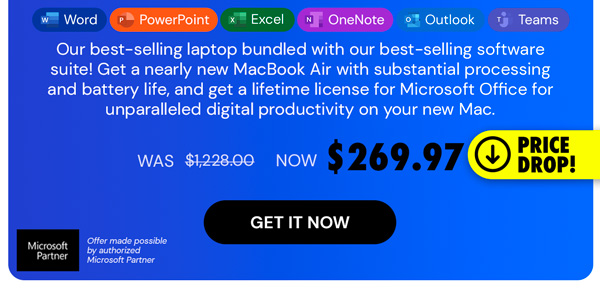 Apple MacBook Air 13.3" MQDR2LL/A 128GB Silver (Refurbished) + Microsoft Office Home & Business 2019 for Mac Bundle