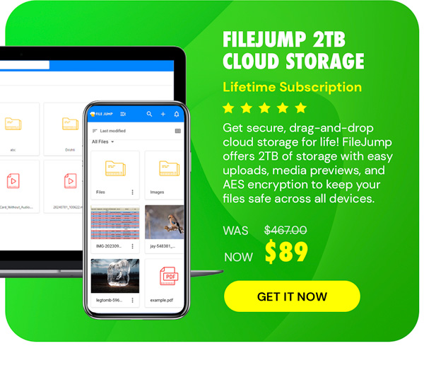 FileJump 2TB Cloud Storage: Lifetime Subscription