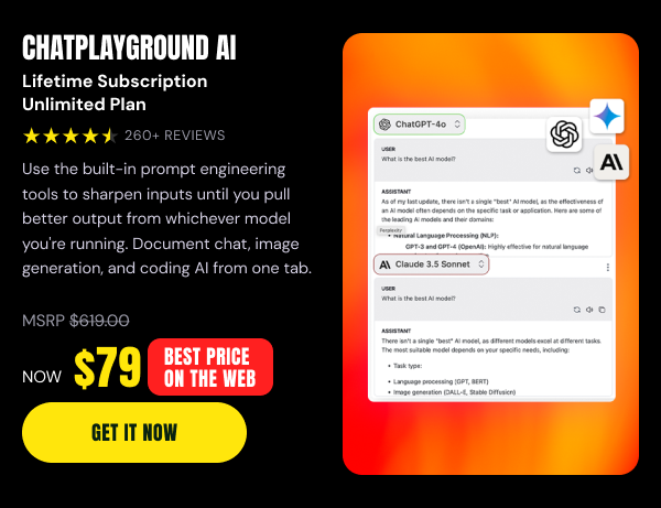 ChatPlayground AI: Lifetime Subscription (Unlimited Plan)