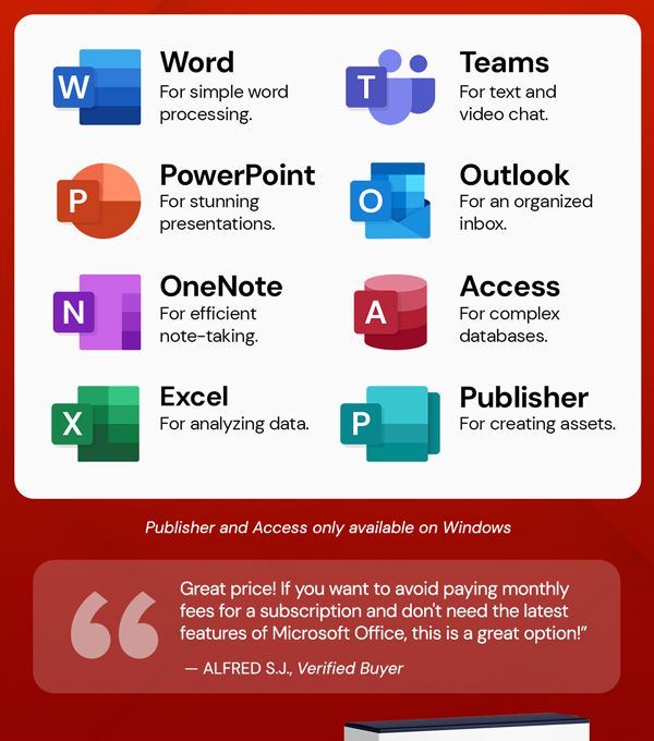Microsoft Office 2021 for Windows or Mac: Lifetime License