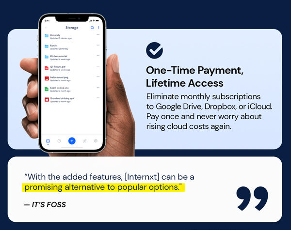 Internxt Cloud Storage Lifetime Subscription: 2TB Plan