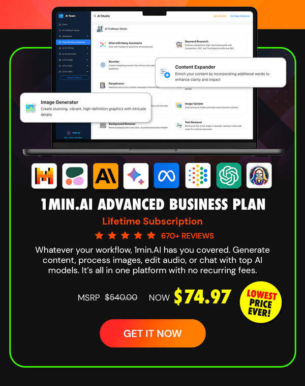 1minAI Advanced Business Plan Lifetime Subscription