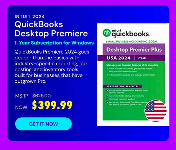 Intuit QuickBooks Desktop Premiere 2024 for Windows(1 User): 1-Year Subscription