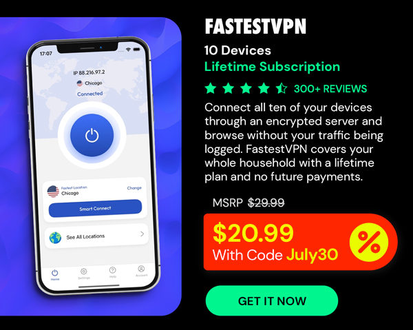 FastestVPN: Lifetime Subscription (10 Devices)