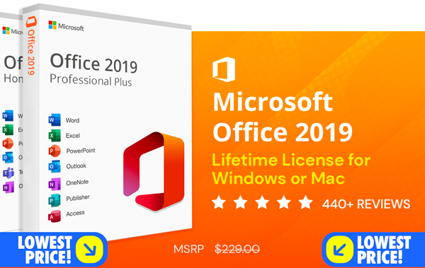 Microsoft Office 2019 for Windows or Mac | Lifetime License