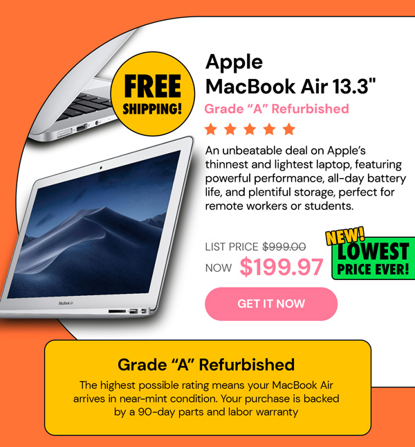 Apple MacBook Air 13.3" (2017) 1.8GHz i5 8GB RAM 128GB SSD Silver (Refurbished)
