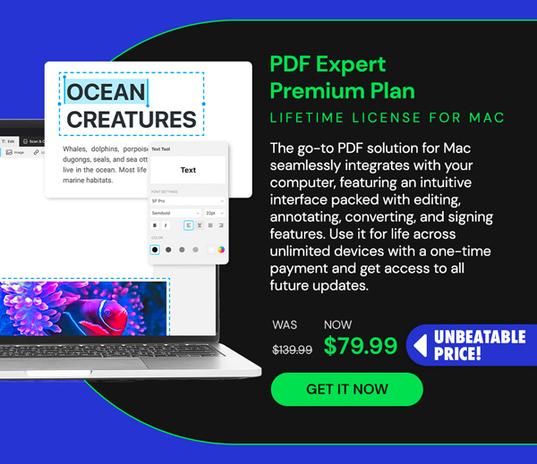 PDF Expert Premium Plan: Lifetime Subscription (Mac)