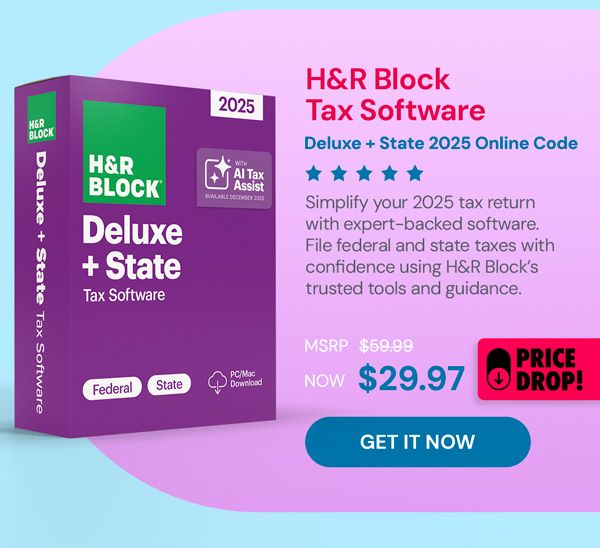 H&R Block Tax Software Deluxe + State 2025 Win/Mac [PC/Mac Online Code]