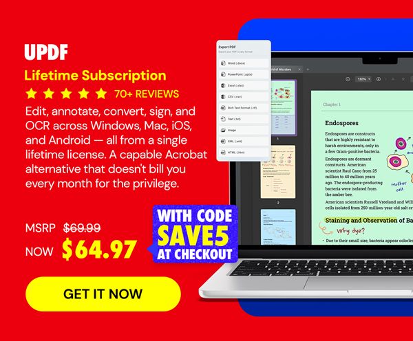 UPDF - Edit, Convert, AI Chat with PDF: Lifetime Subscription