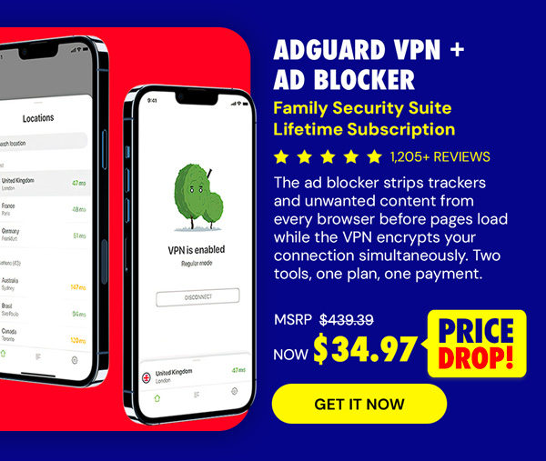 AdGuard VPN + Ad Blocker Family Security Suite