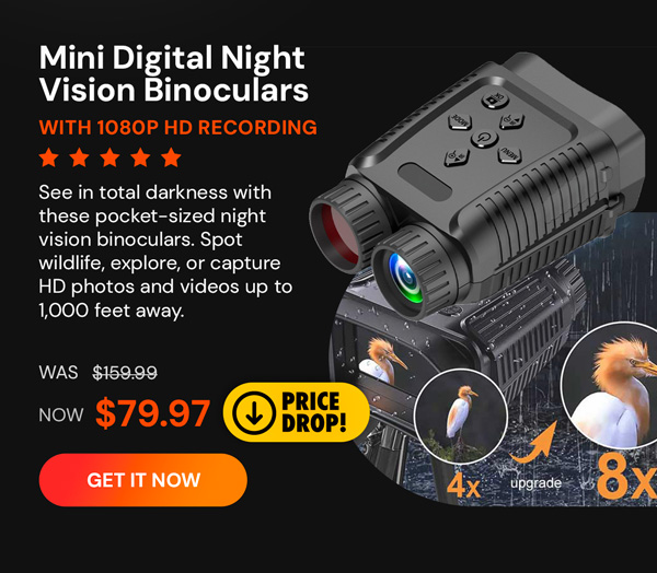 Mini Digital Night Vision Binoculars with 1080p HD Recording