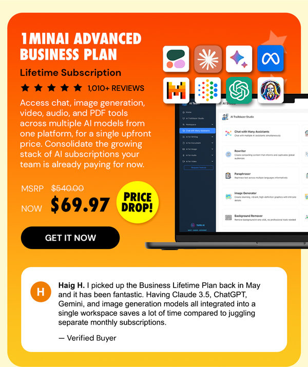 1minAI Advanced Business Plan Lifetime Subscription