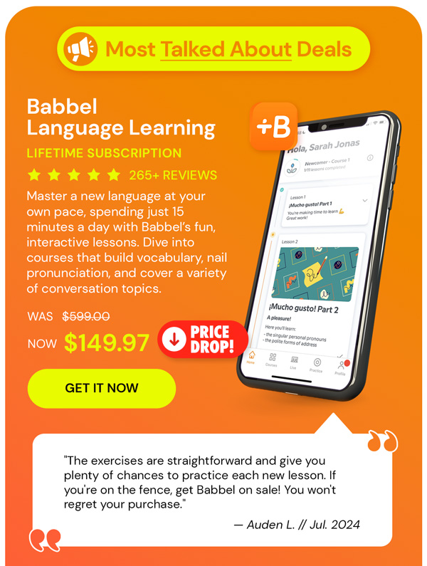 Babbel Language Learning: Lifetime Subscription (All Languages)