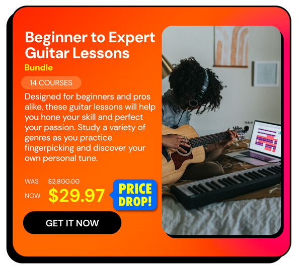 The Complete 2024 Beginner to Expert Guitar Lessons Bundle