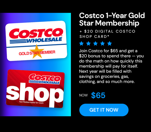 Costco 1-Year Gold Star Membership + $20 Digital Costco Shop Card