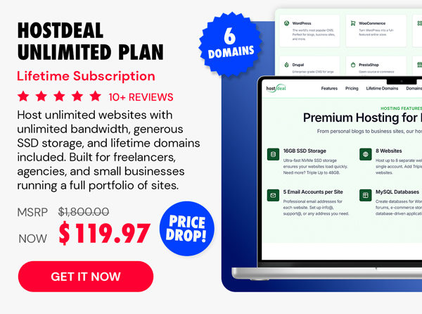 Hostdeal Unlimited Plan: Lifetime Subscription