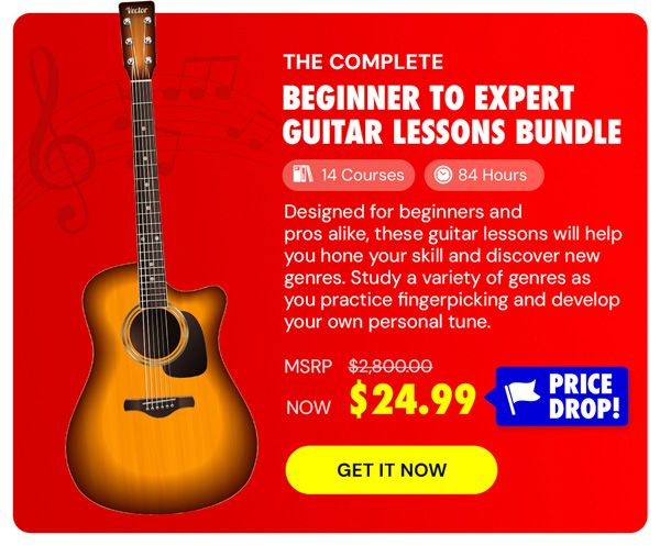 The Complete 2024 Beginner to Expert Guitar Lessons Bundle