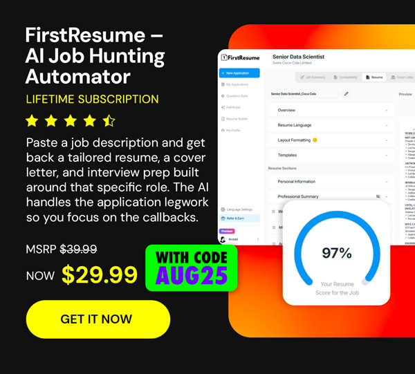 FirstResume - AI Job Hunting Automator: Lifetime Subscription