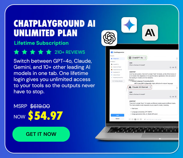 ChatPlayground AI: Lifetime Subscription (Unlimited Plan)