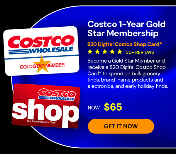 Costco 1-Year Gold Star Membership + $20 Digital Costco Shop Card