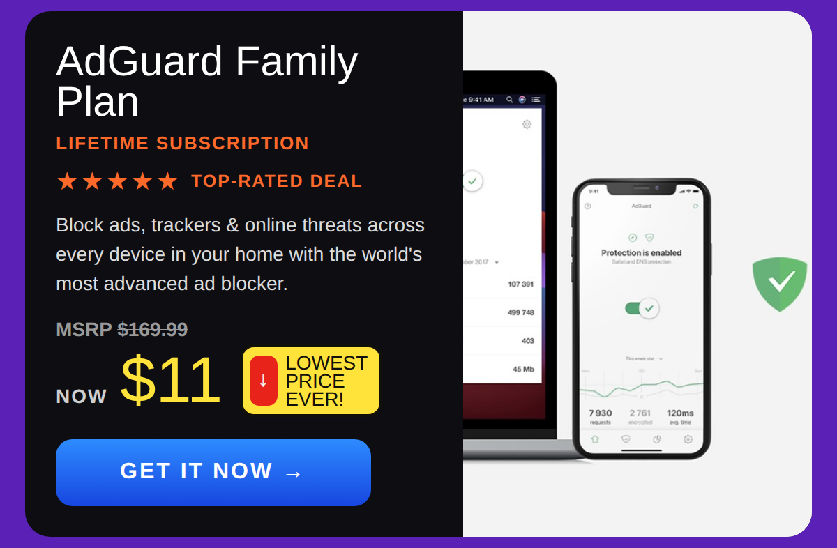 AdGuard Family Plan: Lifetime Subscription