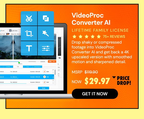 VideoProc Converter AI: Lifetime Family License (For Windows)