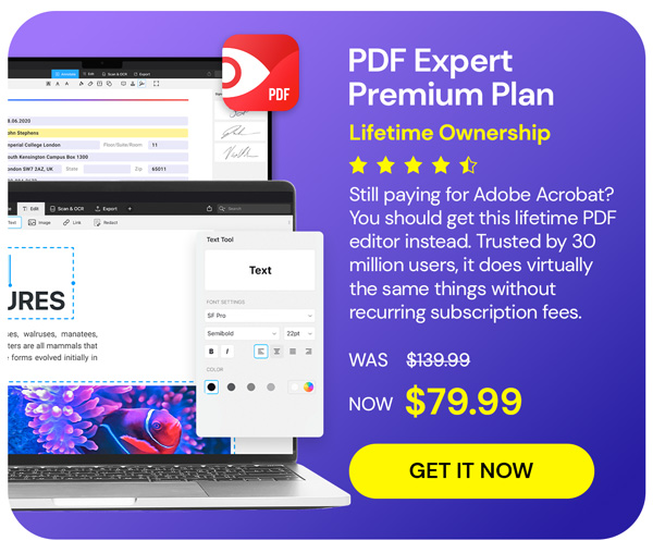 PDF Expert Premium Plan: Lifetime Ownership