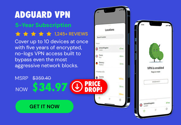 AdGuard VPN: 5-Yr Subscription