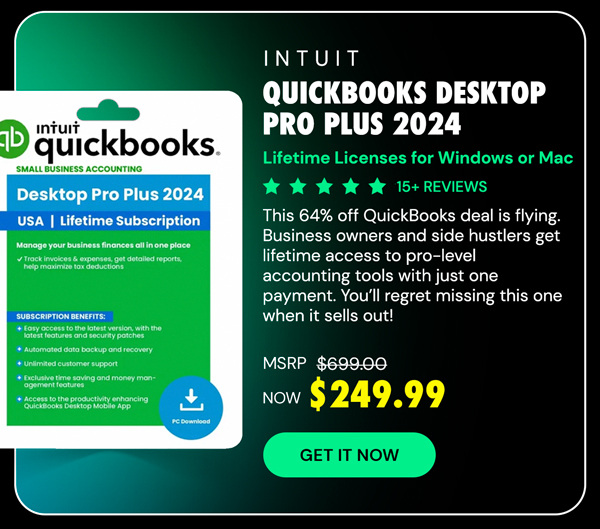 Intuit QuickBooks Desktop Pro Plus 2024 (1 User): Lifetime Licenses