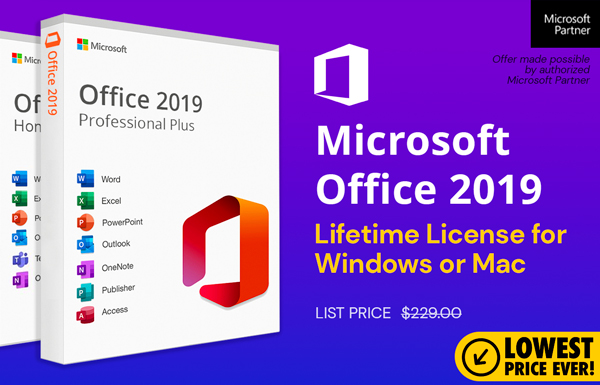 Microsoft Office 2019 for Windows or Mac | Lifetime License