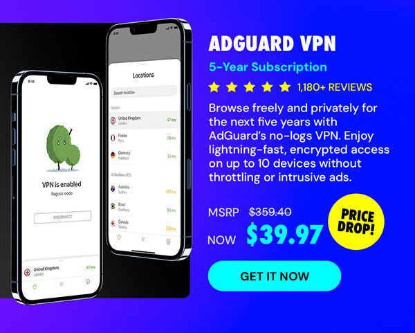 AdGuard VPN: 5-Yr Subscription