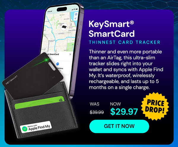 KeySmart® SmartCard - Thinnest Card Tracker & Works with Apple Find My