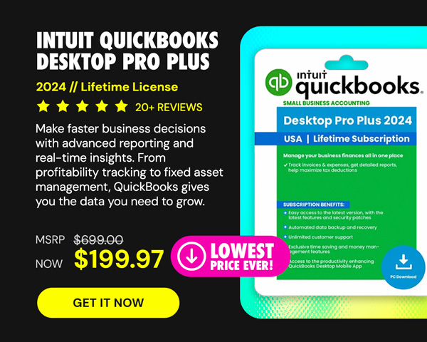 Intuit QuickBooks Desktop Pro Plus 2024 (1 User): Lifetime License