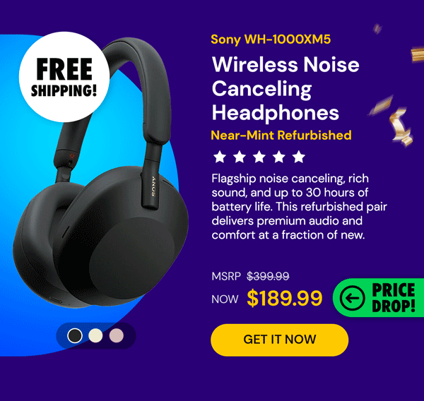 Sony WH-1000XM5 Wireless Industry Leading Noise Canceling Headphones (Refurbished)