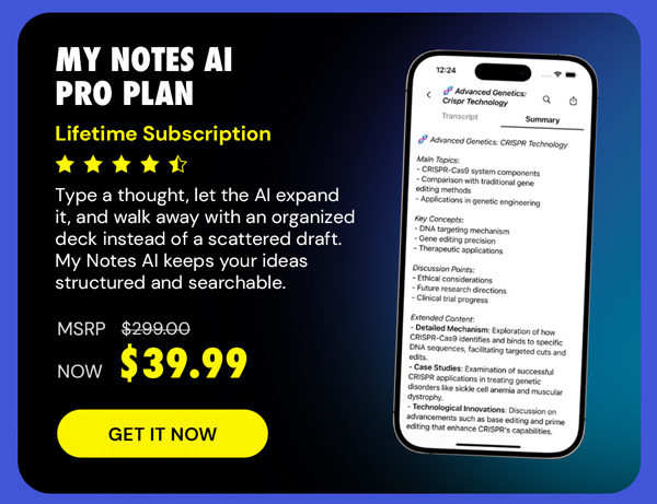 My Notes AI Pro Plan: Lifetime Subscription