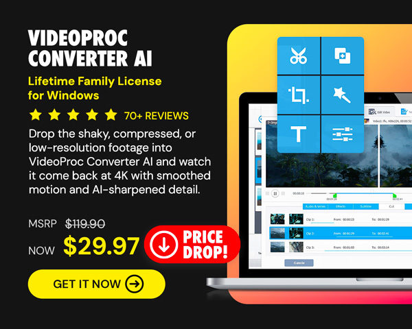 VideoProc Converter AI: Lifetime Family License (For Windows)