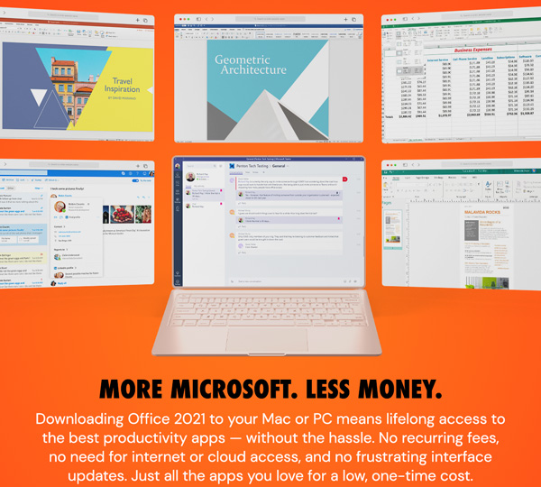 Microsoft Office 2021 for Windows or Mac: Lifetime License