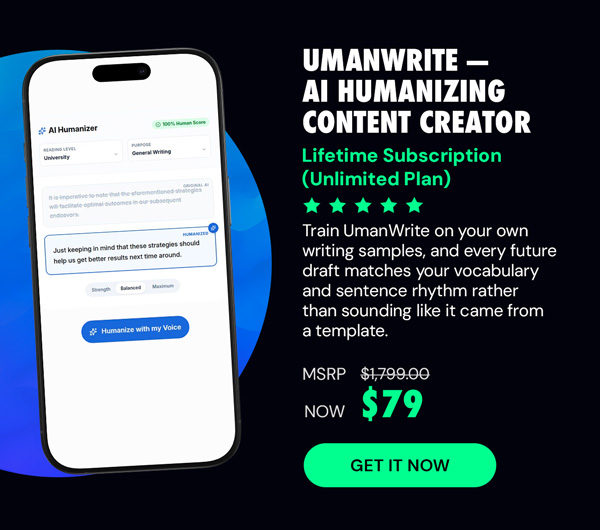 UmanWrite All-in-One AI Writing Platform: Lifetime Subscription (Unlimited Plan/Unlimited Words)