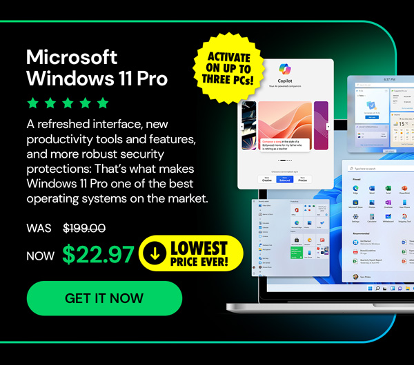 Microsoft Windows 11 Pro (Activation for Up to 3 PCs)