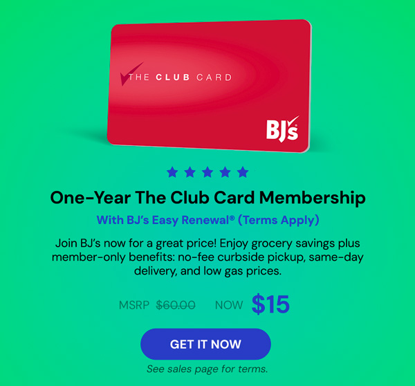 One-Year The Club Card Membership with BJ’s Easy Renewal® (Terms Apply)