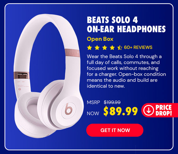 Beats Solo 4 On-Ear Headphones - Cloud Pink (Open Box)