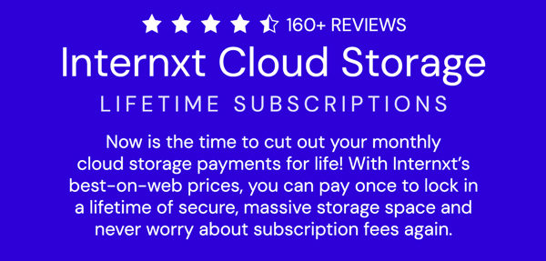 Internxt Cloud Storage Lifetime Subscription: 2TB to 100TB Plans