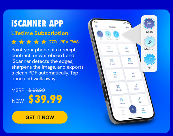 iScanner App: Lifetime Subscription