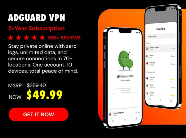AdGuard VPN: 5-Yr Subscription