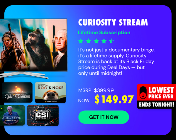 Curiosity Stream Standard Plan: Lifetime Subscription