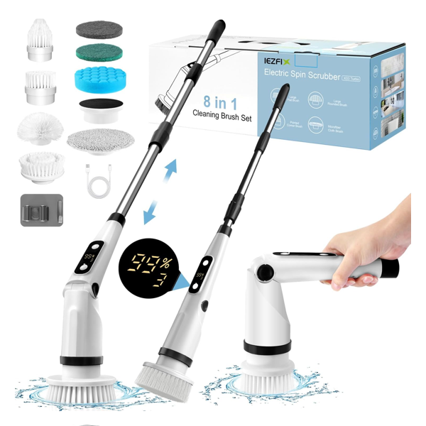 8-in-1 Electric Spin Scrubber Set