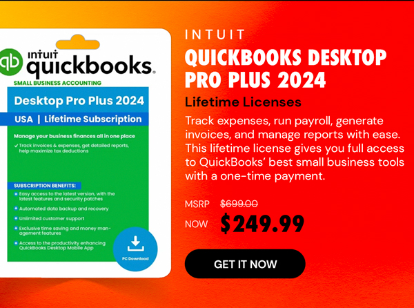 Intuit QuickBooks Desktop Pro Plus 2024 (1 User): Lifetime Licenses