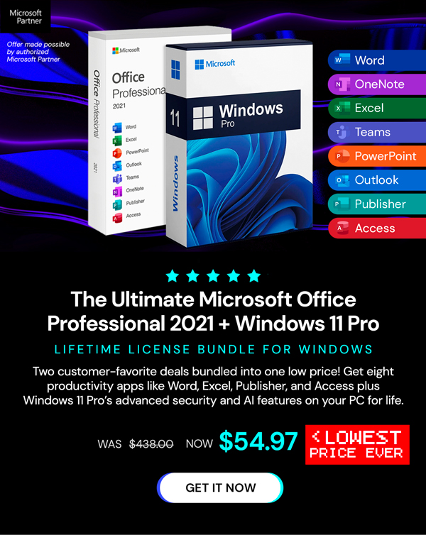 The Ultimate Microsoft Office Professional 2021 for Windows: Lifetime License + Windows 11 Pro Bundle