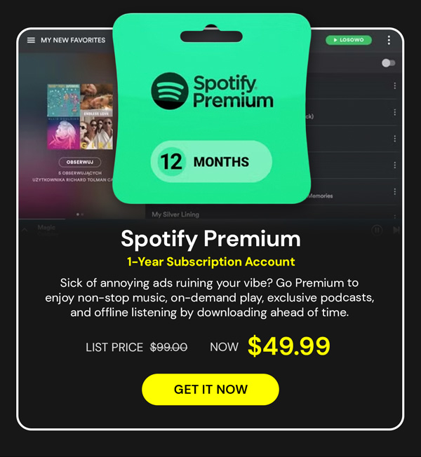 Spotify Premium: 1-Year Subscription Account
